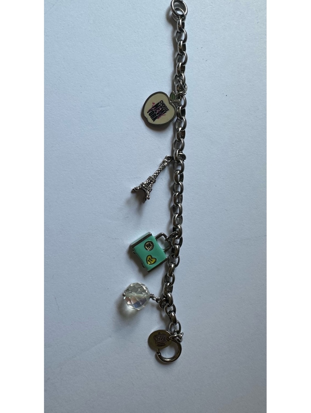 Juicy Couture travel charm bracelet 6.5”
